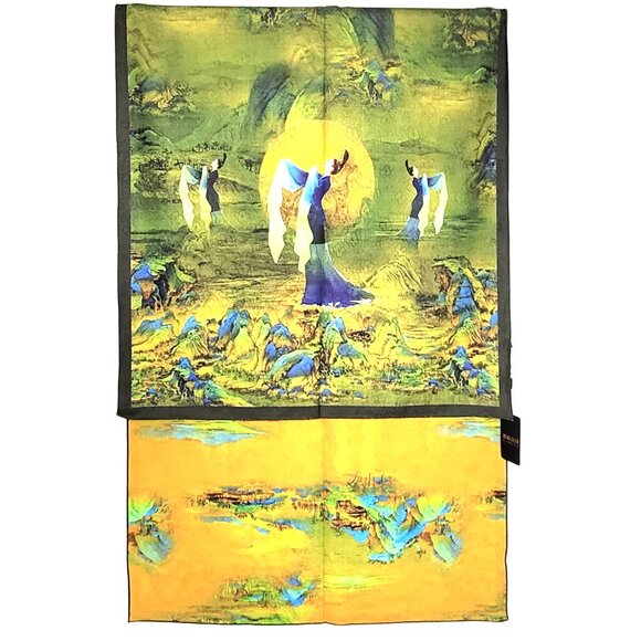 NWT Double-Sided Silk Scarf 27"x70" Long Rectangle Shawl Wrap 3315 - Picture 6 of 7